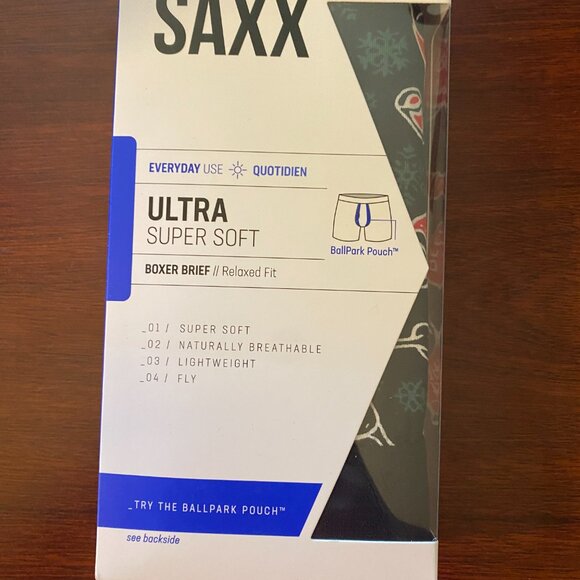 SAXX ULTRA Christmas Boxer Briefs with Fly “Holiday Spirits" - Picture 3 of 4